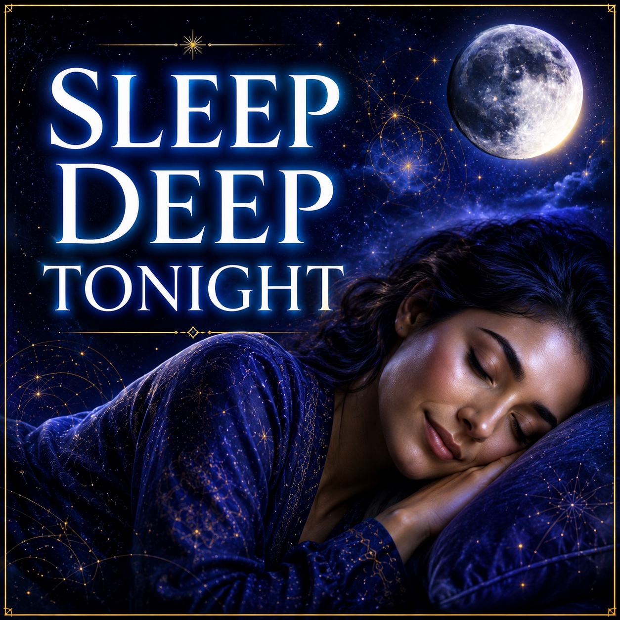 Sleep Deep Tonight cover for the Deep Sleep Meditation MP3.