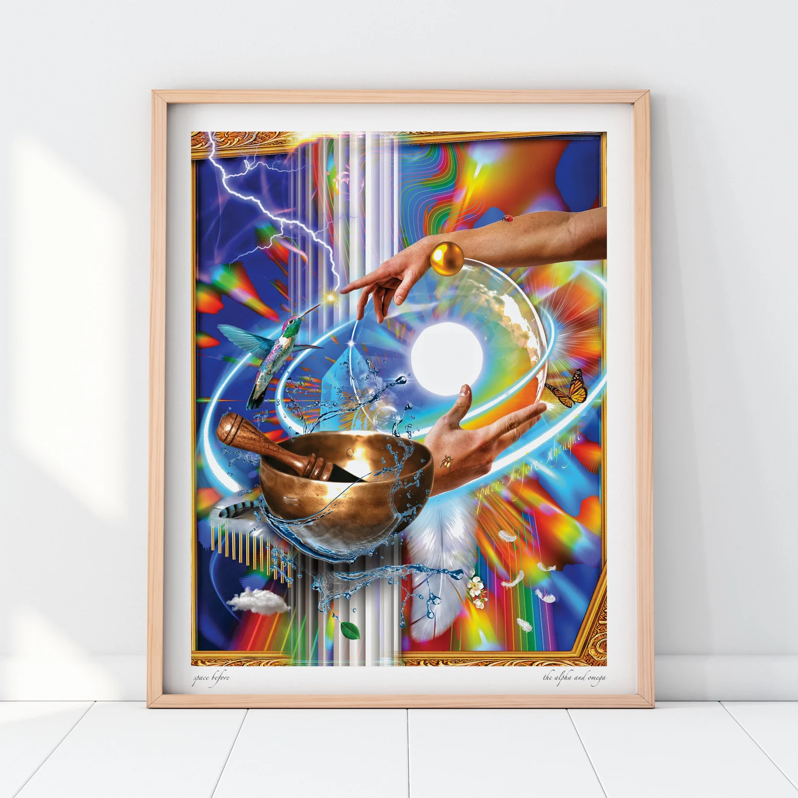 Alpha Omega Giclee Print Etsy listing preview with mystical spiritual art by Space Before.