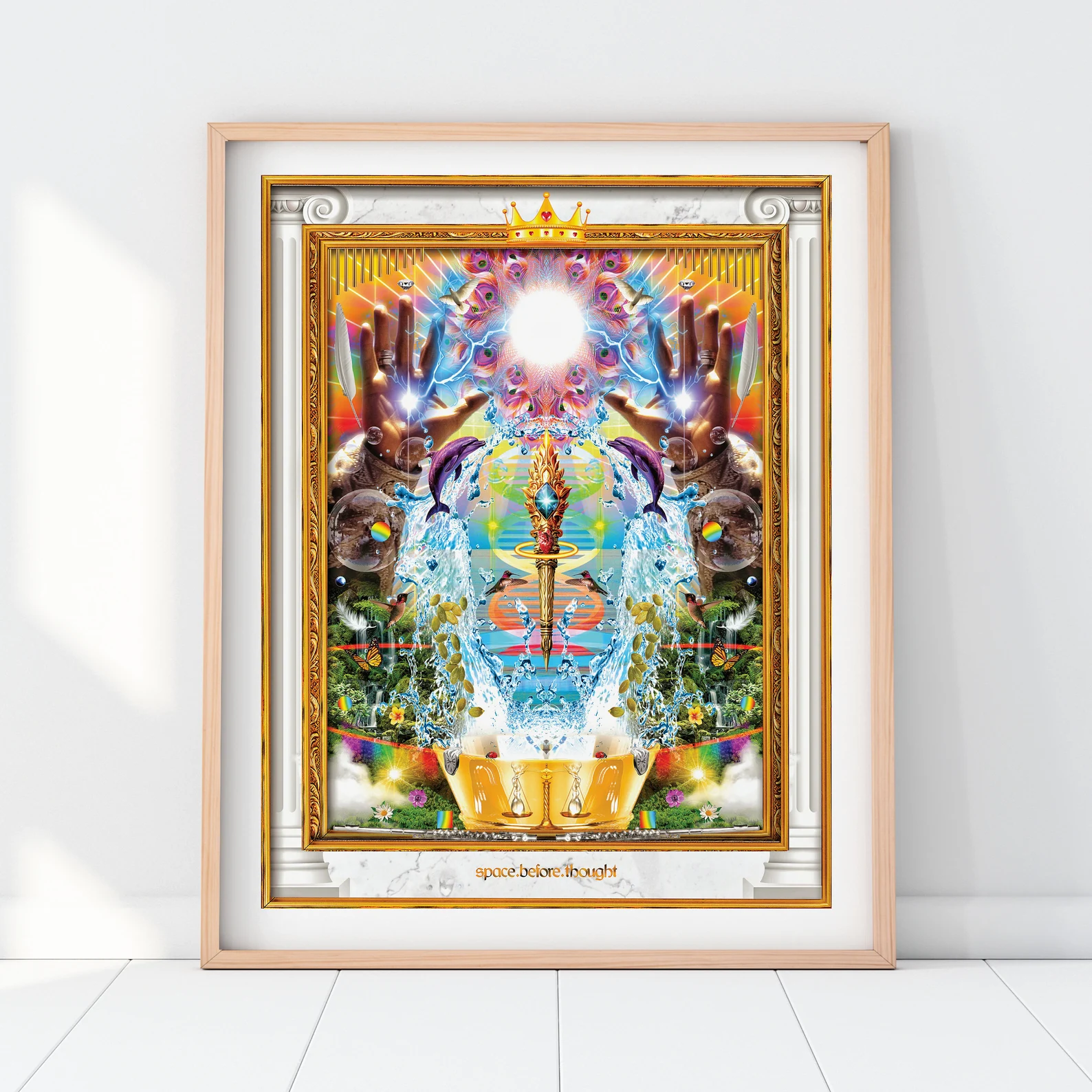 Light Wizardry Visionary Art Print Etsy listing preview with mystical psychedelic collage detail.