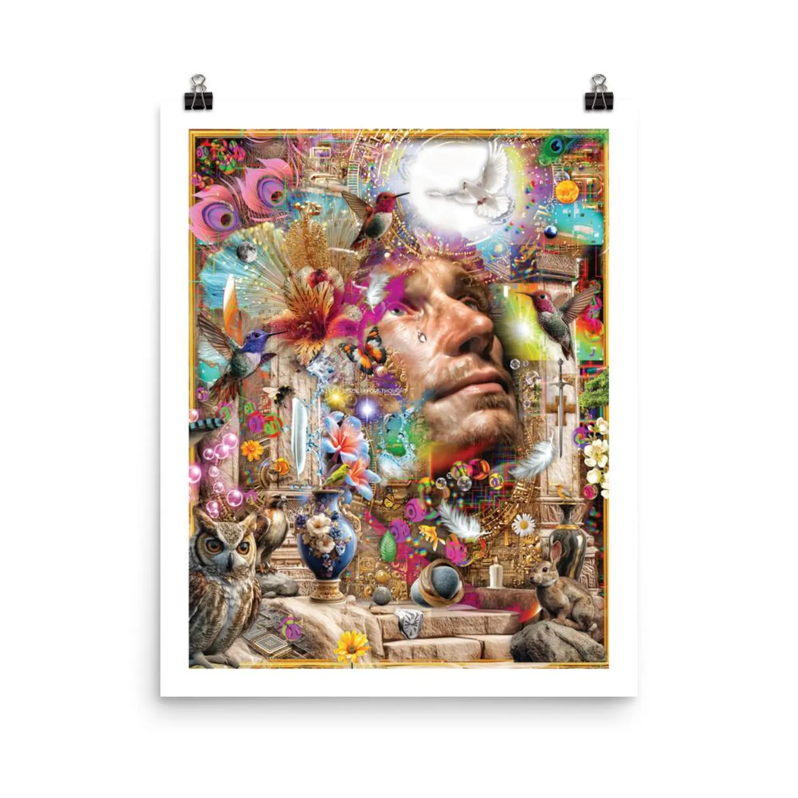 Space Before Thought Visionary Art Print Etsy listing preview with cosmic spiritual digital collage.